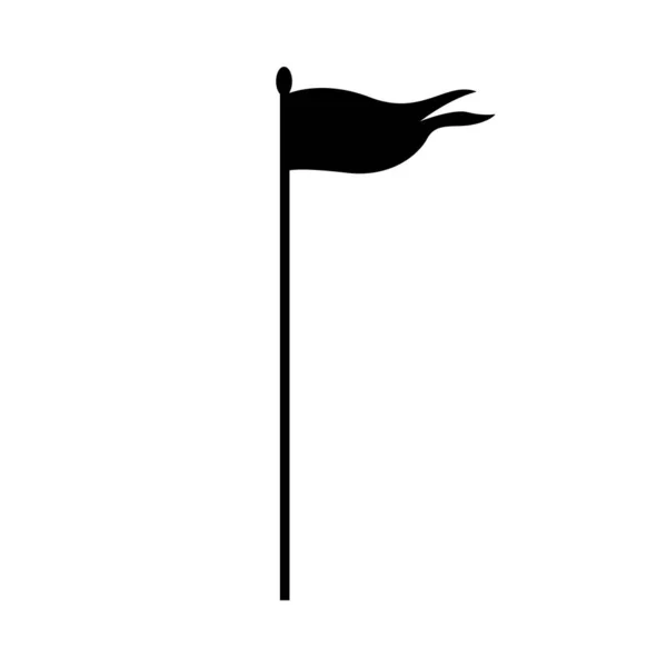 Silhouette der schwarzen Flagge auf weißem Hintergrund. — Stockvektor