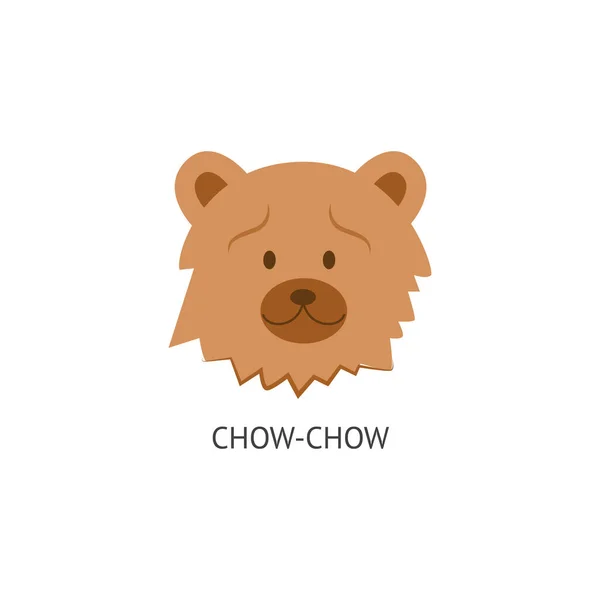 หัวด้วยใบหน้าของสุนัขขนปุยและขนสัตว์ Chow Chow . — ภาพเวกเตอร์สต็อก