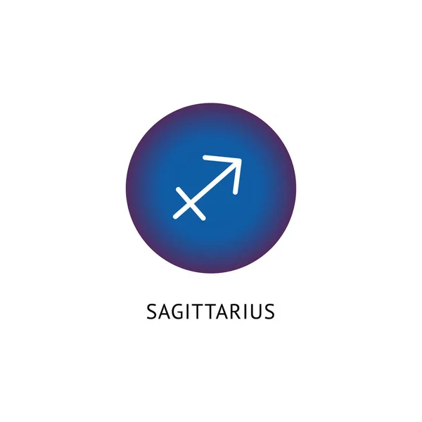 Sagittarius zodiac εικονίδιο ή σύμβολο ωροσκόπιο διανυσματική απεικόνιση απομονωμένη. — Διανυσματικό Αρχείο