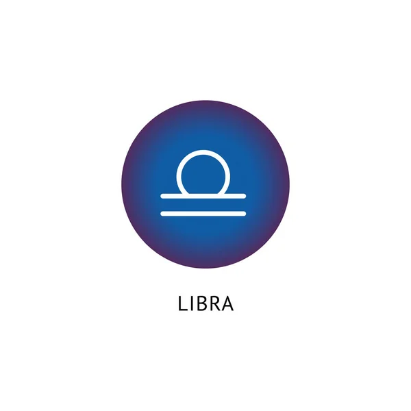 Libra icono - signo de estrella astrológica símbolo de balanzas balanceadas — Vector de stock