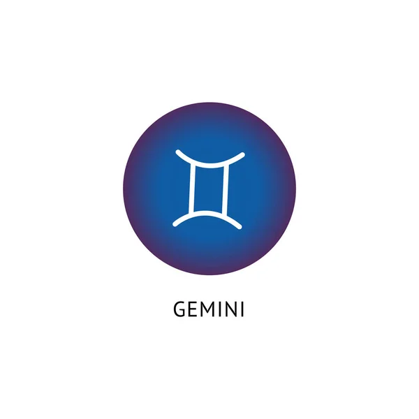 Gemini Zodiac csillag jel - kék elszigetelt ikon fehér alapon. — Stock Vector