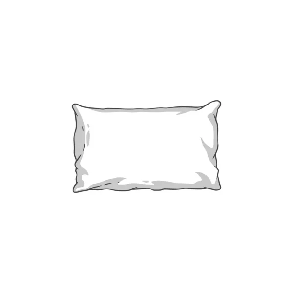 Almohada rectangular suave dibujada a mano aislada sobre fondo blanco — Archivo Imágenes Vectoriales