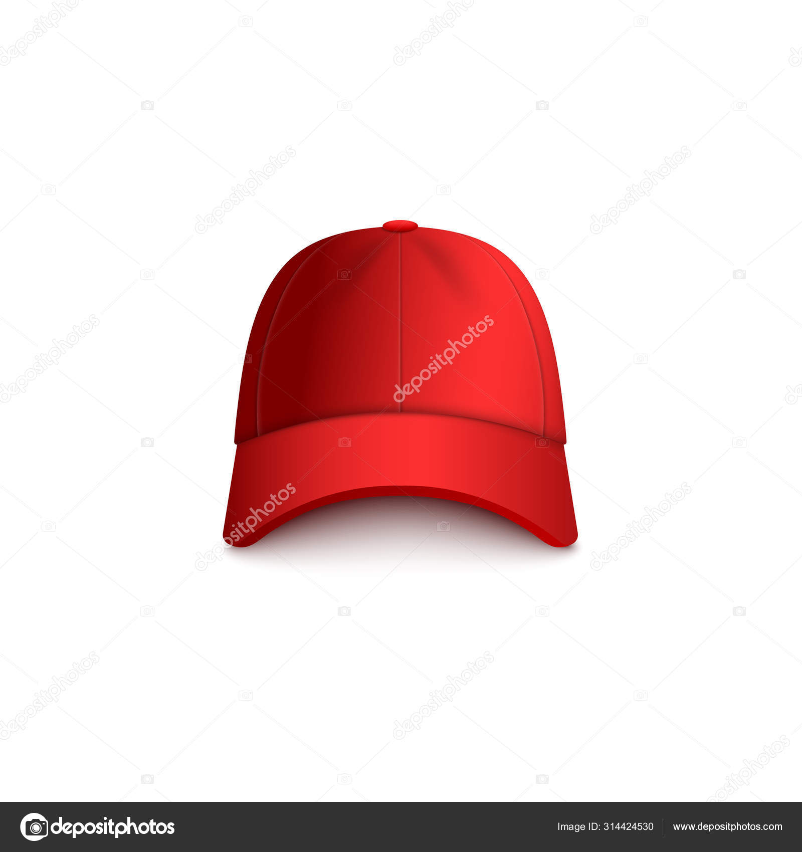 Download Realistic Red Baseball Cap Mockup Isolated On White Background Stock Vector C Sabelskaya 314424530 Yellowimages Mockups