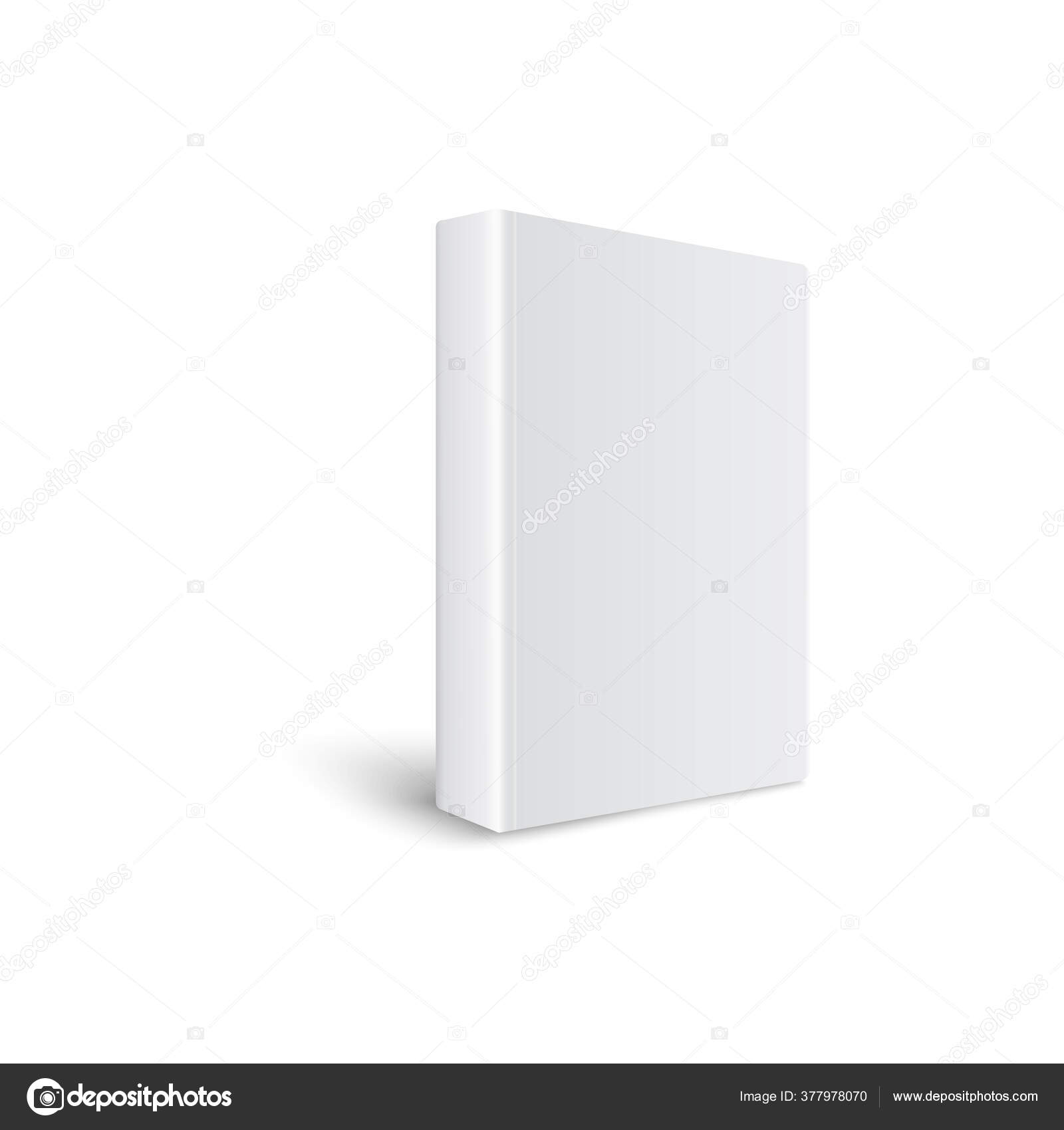 Realistic blank book. Standing hardcover mockup. Cover prese