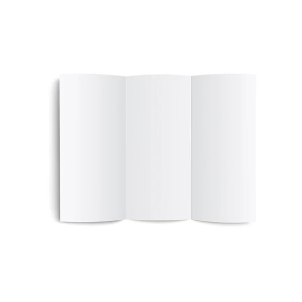 Brochure de modèle de dépliant en papier blanc blanc triple et maquette a4 . — Image vectorielle