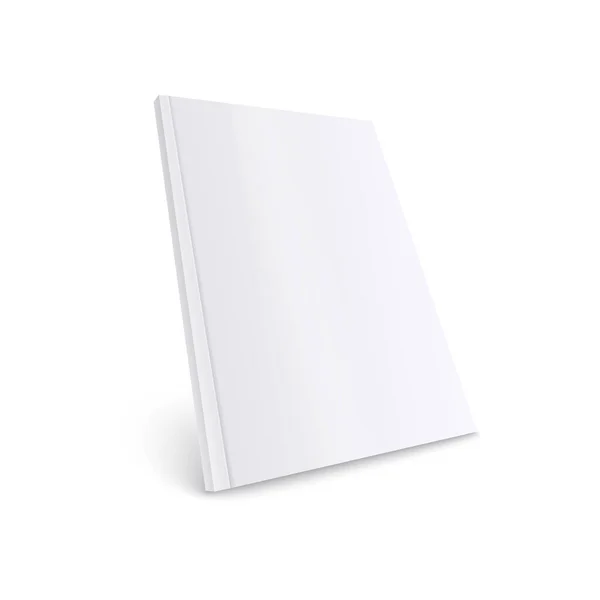 Maqueta de revista de papel aislado en blanco con cubierta vacía — Vector de stock