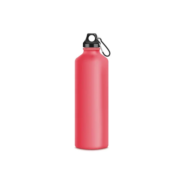 Rote Aluminium-Metall-Wasserflasche für Sport. — Stockvektor