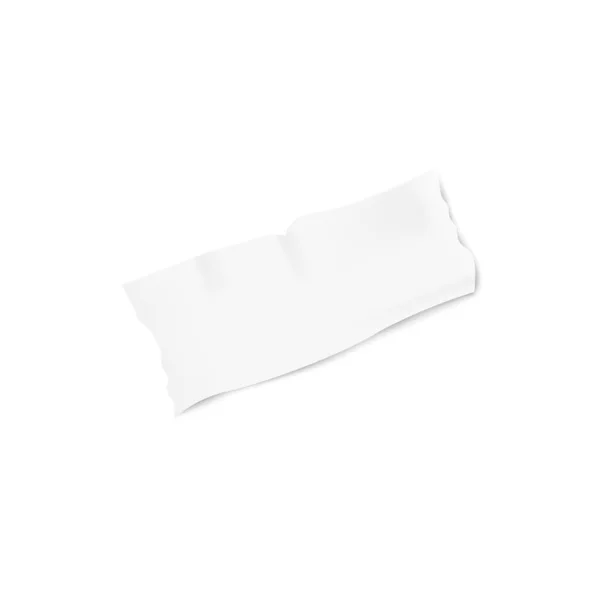 Adhesivo o enmascaramiento cinta blanca en blanco ilustración vectorial realista maqueta aislada . — Vector de stock