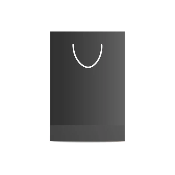 Shopping bag nero opaco da vista laterale . — Vettoriale Stock