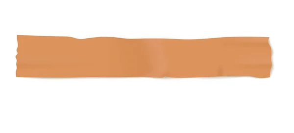 Línea de cinta adhesiva marrón, maqueta realista de textura de cinta adhesiva arrugada y usada — Vector de stock