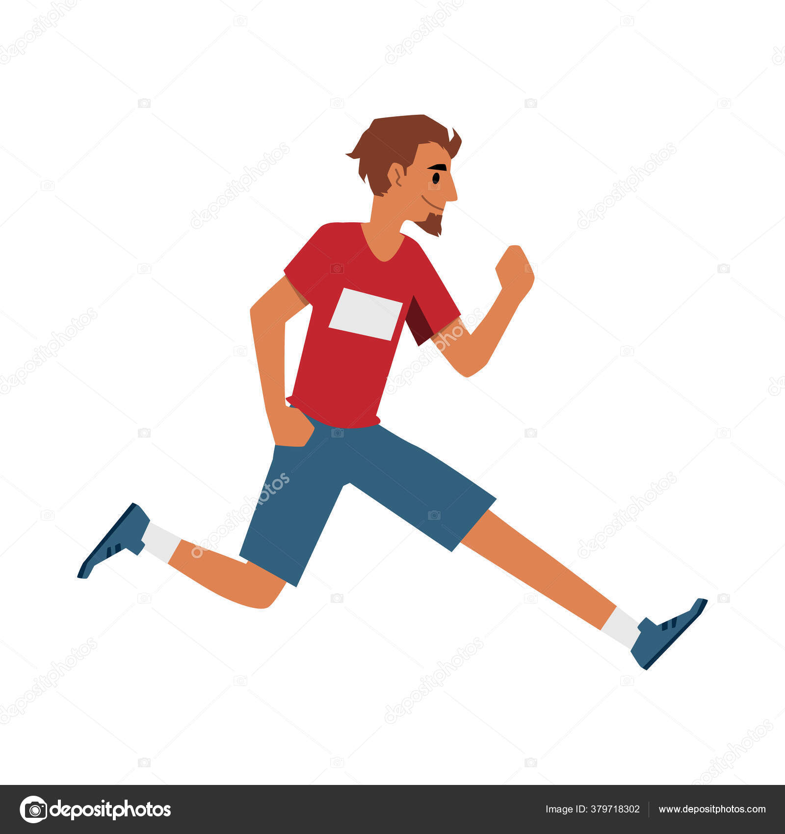 Hombre corredor atleta en ropa deportiva corriendo hacia adelante, hombre  de dibujos animados Vector de stock por ©Sabelskaya 379718302