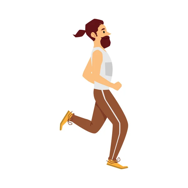 Sprinter ou coureur homme dessin animé personnage plat vecteur illustration isolé . — Image vectorielle