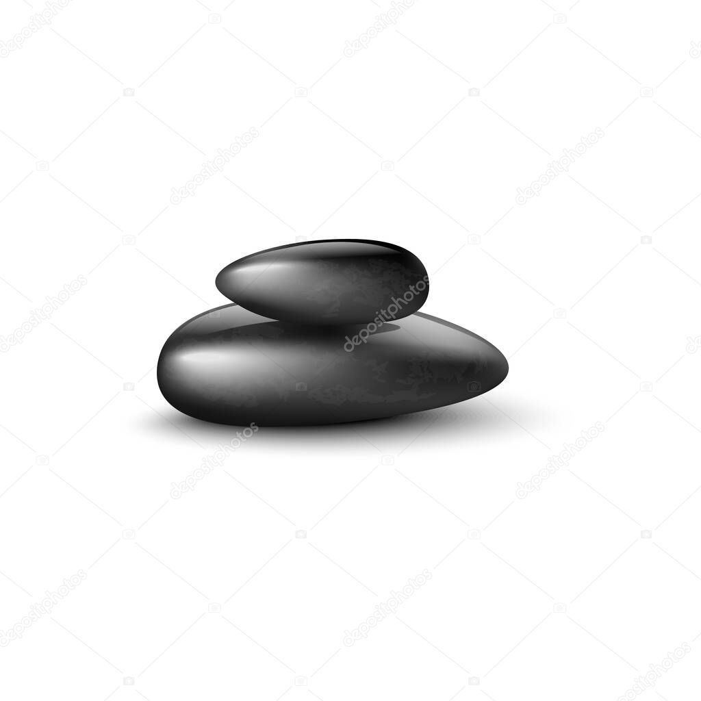 Spa relaxing massage stones template, realistic vector illustration isolated.