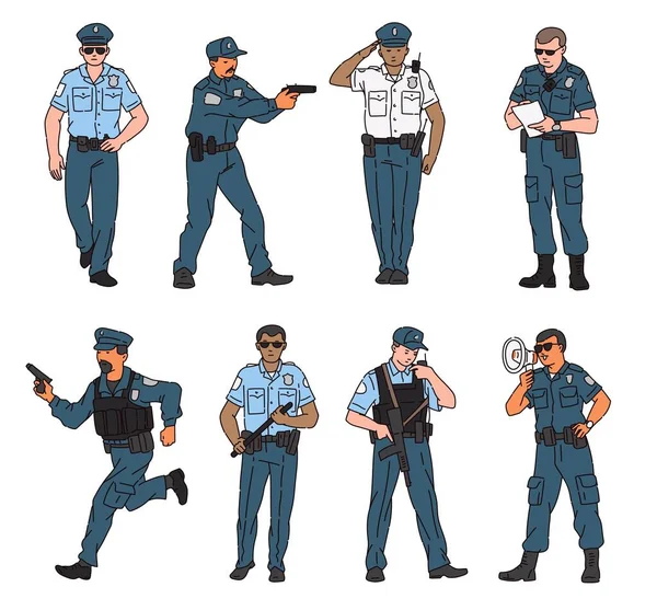 Векторний набір символів поліцейського . — стоковий вектор