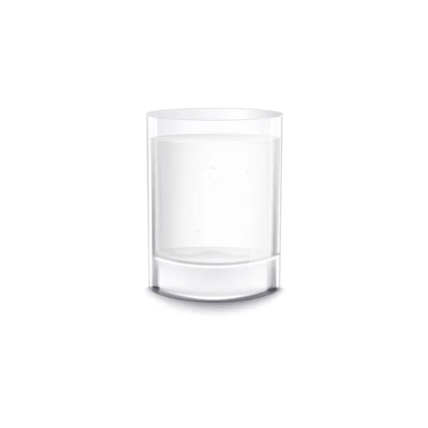 투명 한 컵 하나와 물 한 그릇을 가득 채 웁니다. — 스톡 벡터