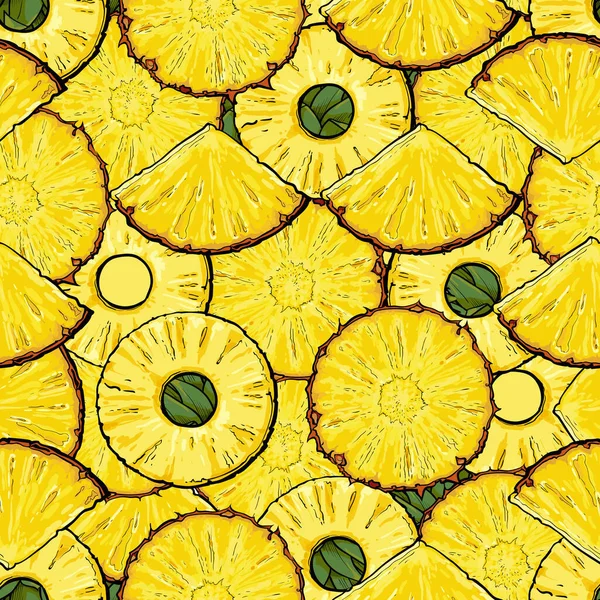 Бесшовный тропический рисунок ананаса или векторной иллюстрации ананаса . — стоковый вектор