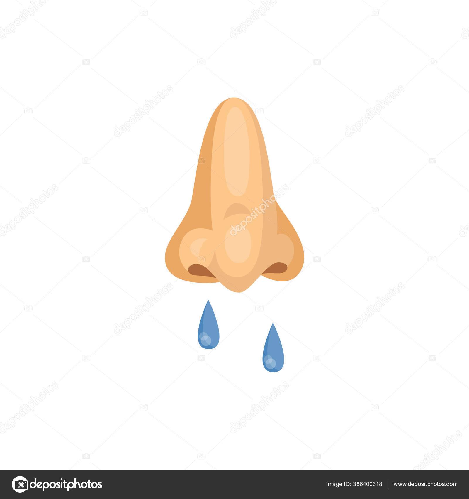 Vector allergic nose with snot Stock Vector Image by ©Sabelskaya 386400318