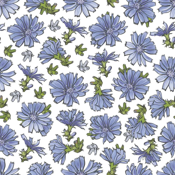 Διάνυσμα επίπεδη λουλούδι καλαμποκιού απρόσκοπτη μοτίβο φόντο — Διανυσματικό Αρχείο