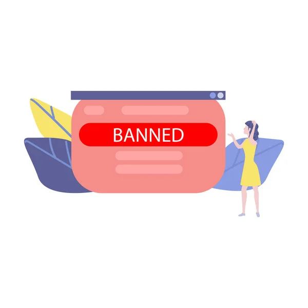 Заборонений сайт та концепція заборони доступу . — стоковий вектор
