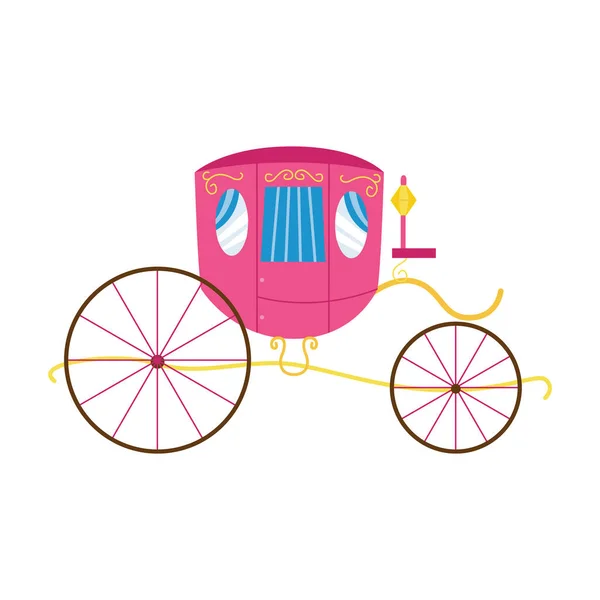 Coche rosa con ruedas grandes - vehículo de transporte real vintage — Vector de stock