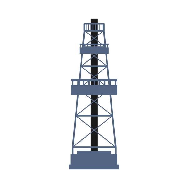 Torre derrick industrial - estrutura de perfuração de poços de petróleo —  Vetores de Stock