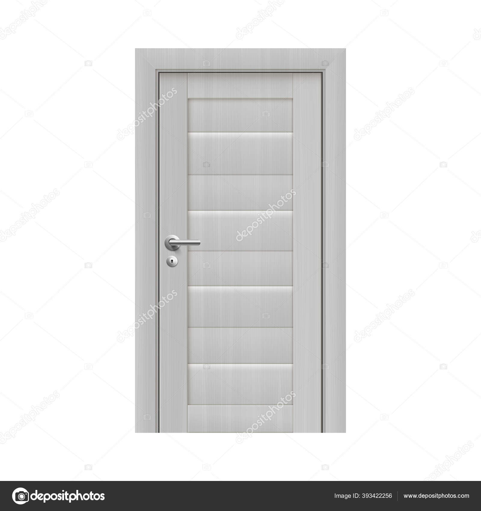 Download Mockup Of Doorway With White Wooden Door Realistic Vector Illustration Isolated Vector Image By C Sabelskaya Vector Stock 393422256