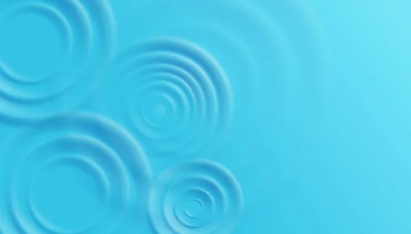 Fundo azul com ondulações concêntricas de água, ilustração vetorial realista . —  Vetores de Stock