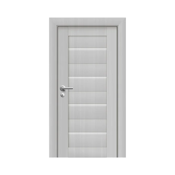Mockup of doorway with white wooden door, realistic vector illustration isolated. — Stock Vector