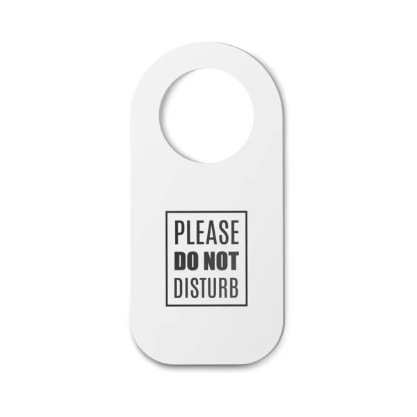 Vorlage von Do Not Disturb Türschild-Tag, realistische Vektor-Illustration isoliert. — Stockvektor