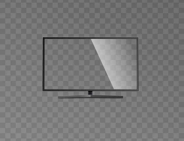 Plantilla marco de cristal del monitor de TV lcd, ilustración vectorial realista aislado . — Vector de stock
