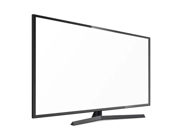 Modèle écran de télévision LCD blanc ou écran LED, illustration vectorielle 3d isolé. — Image vectorielle