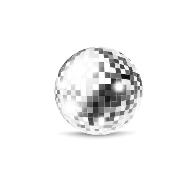 Mirror sphere or disco ball template, realistic vector illustration isolated. — Stock Vector