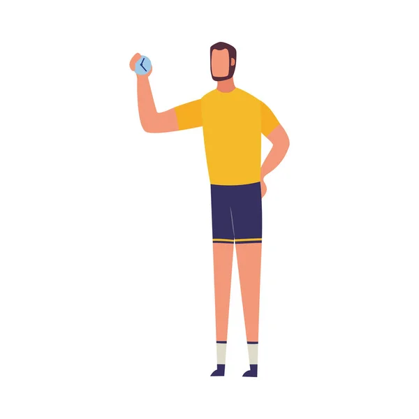 Personal entrenador de fitness hombre con cronómetro, vector plano ilustración aislado. — Vector de stock