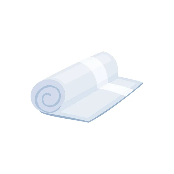 Grijs opgerold pluizig badstof badkamer handdoek pictogram platte vector illustratie geïsoleerd. — Stockvector