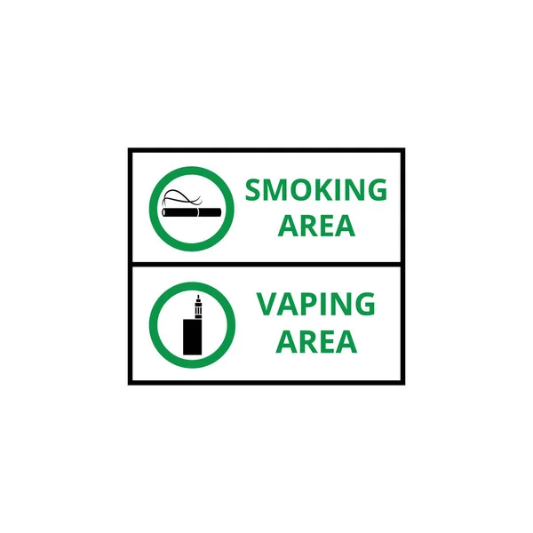 Set de tabaquismo y vapeo zona banner o pegatinas vector ilustración aislado. — Vector de stock