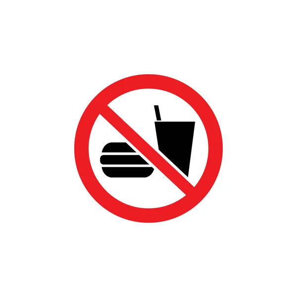 Bringing food and beverage is forbidden red sign vector illustration isolated. — Stock Vector