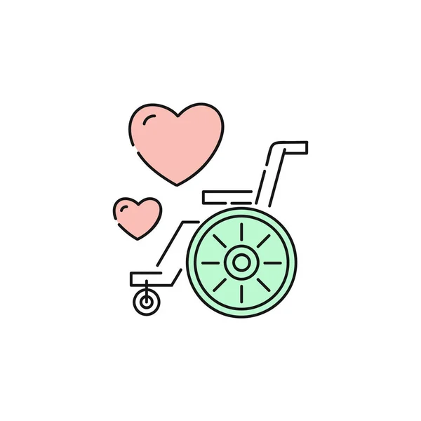 Icono de caridad para personas con discapacidad organización de asistencia y apoyo. — Vector de stock