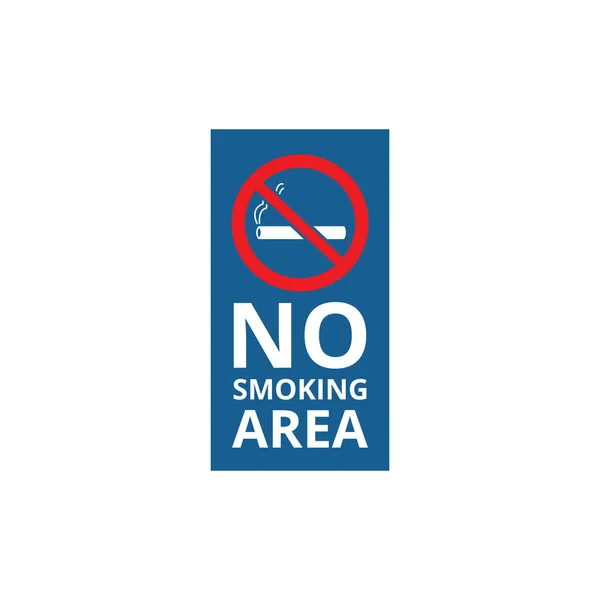 Rauchverbot - blaues Banner mit durchgestrichenem roten Zigarettensymbol. — Stockvektor