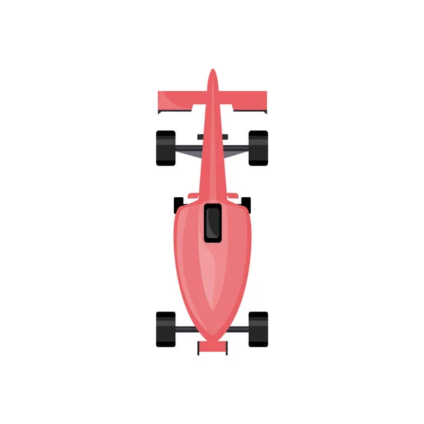 トップビューからピンクのレースカー、スピードラリー競争のためのスポーツ車両の漫画モデル — ストックベクタ