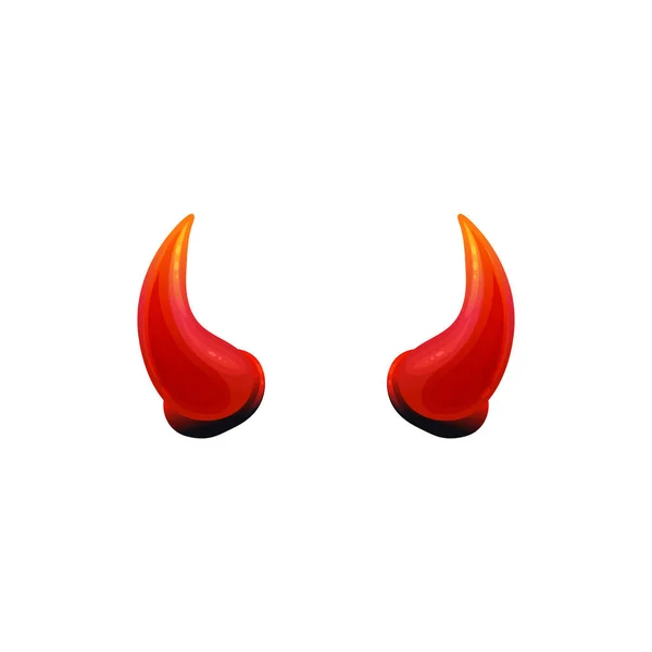 Shiny red devil horns isolated on white background - vector illustration. — Stock Vector
