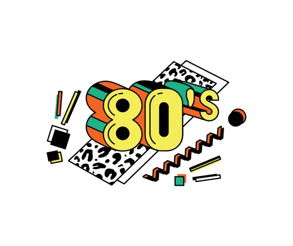 Poster seni pop 80-an atau pita disko latar belakang gambar kartun vektor terisolasi. - Stok Vektor