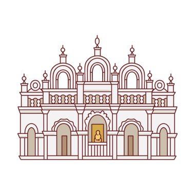 Sri Lanka karikatür ikon vektör çiziminin Budist tapınağı izole edildi.