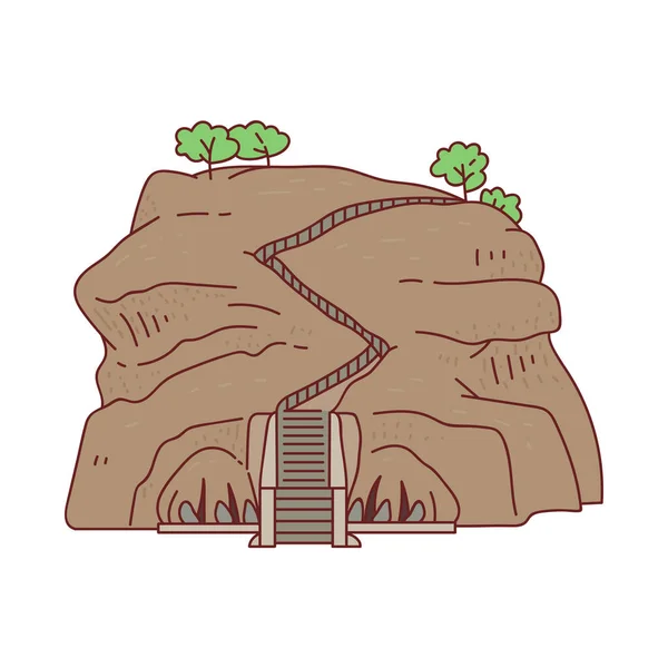 Trap poort van Sri Lanka toeristische oriëntatiepunt cartoon vector illustratie geïsoleerd. — Stockvector