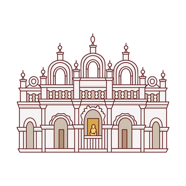 Βουδιστικός ναός της Σρι Λάνκα εικονογράφηση φορέα εικονίδιο κινουμένων σχεδίων απομονωμένη. — Διανυσματικό Αρχείο