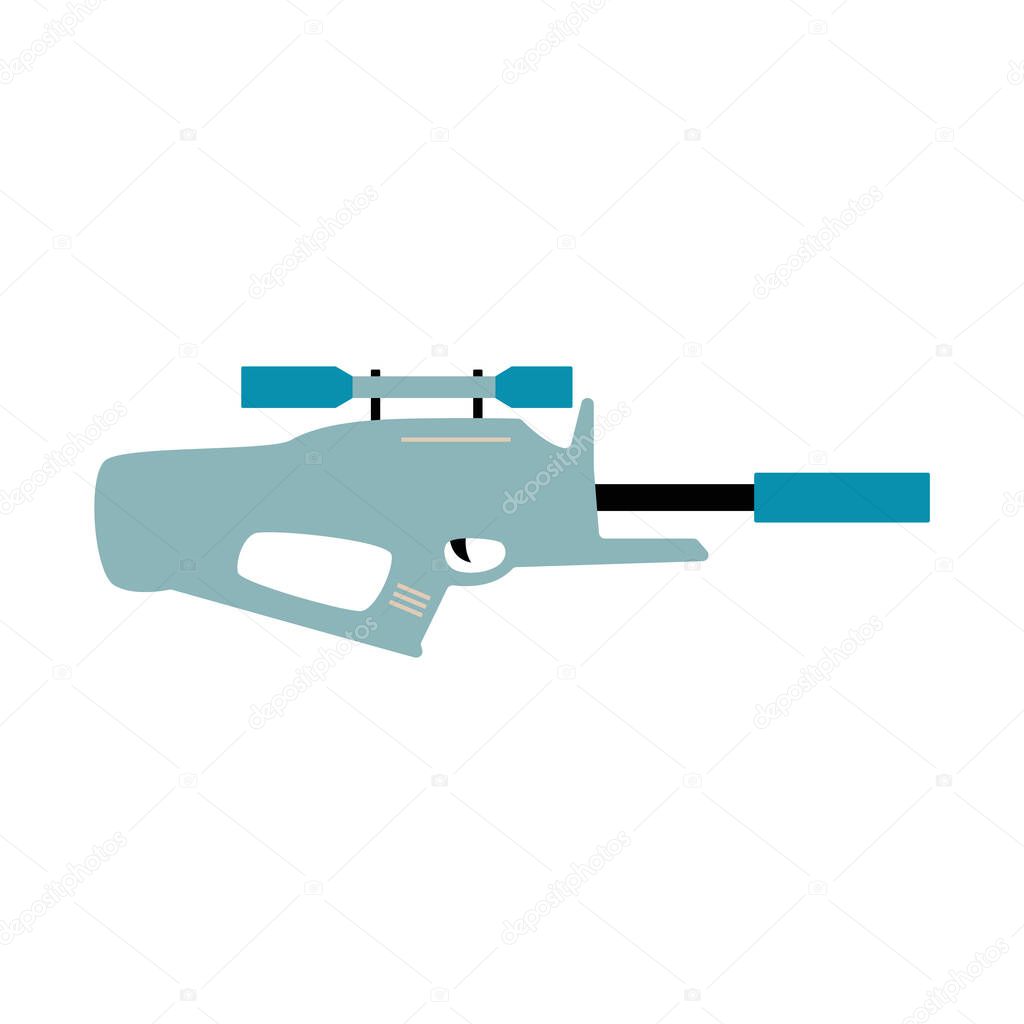 Laser tag game weapon or gun icon, flat cartoon vector illustration isolated.