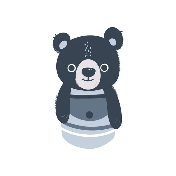 Zak details met een schattige teddybeer platte vector illustratie geïsoleerd. — Stockvector