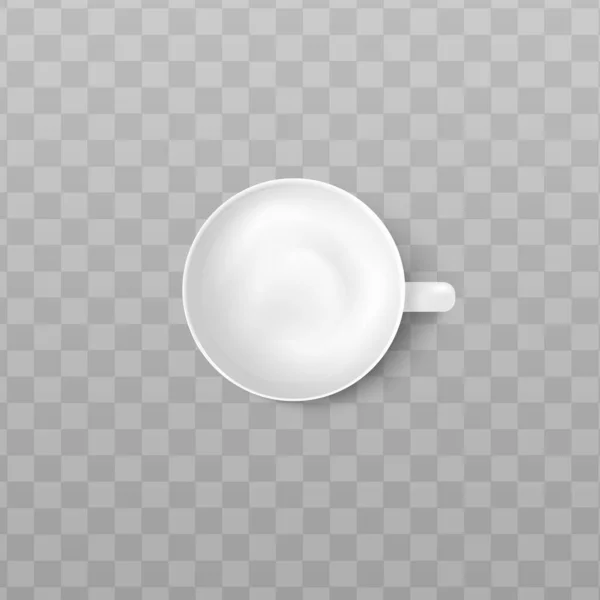 空の白いセラミックマグカップや飲み物、コーヒーや紅茶用のカップ. — ストックベクタ