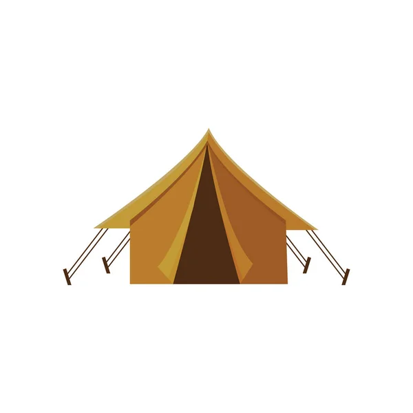 브라운은 여름 캠프 모험을 위해 텐트를 이용 한다. - 야외 스포츠 장비 — 스톡 벡터
