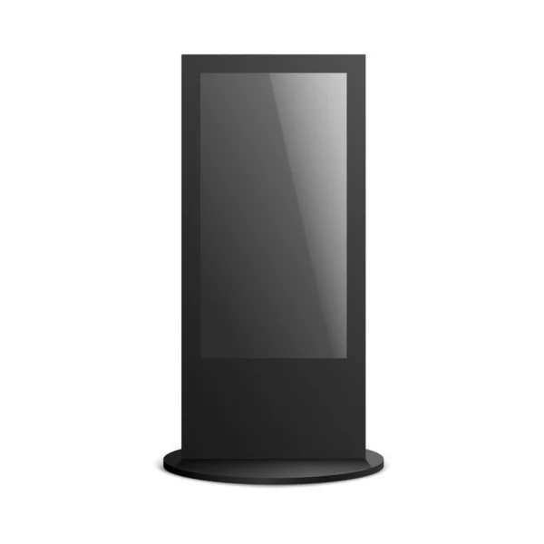 Serigrafía realista de pantalla de quiosco digital negro aislada sobre fondo blanco — Vector de stock