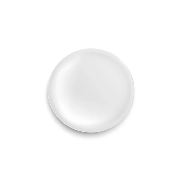 Λευκό κενό απλό πιάτο ρεαλιστικό πρότυπο για το branding διανυσματική απεικόνιση απομονωμένο. — Διανυσματικό Αρχείο
